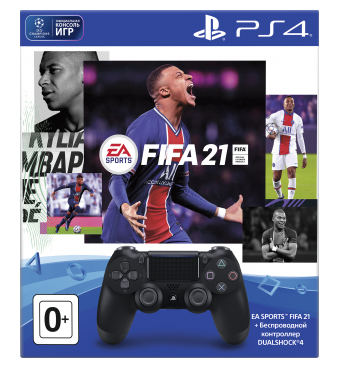 Набор из беспроводного контроллера Sony DUALSHOCK® 4 и игры EA Sports FIFA21 фото 1