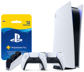 Консоль PlayStation®5 Digital edition в комплекте с контроллером DualSense™, зарядной станцией для Dualsense и картой подписки PS Plus на 12 месяцев
